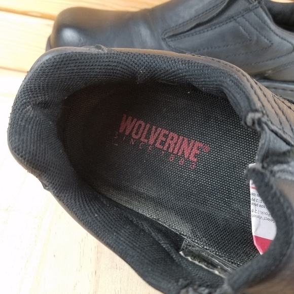 Wolverine Women's Black Leather Safety Steel Toe Shoes Loafers Slip-on W02673 - Picture 9 of 13